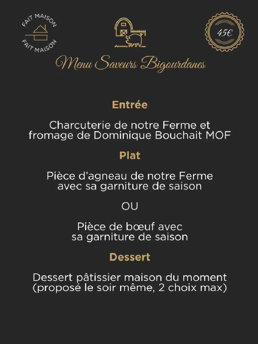 Menu de l'Adour 2024