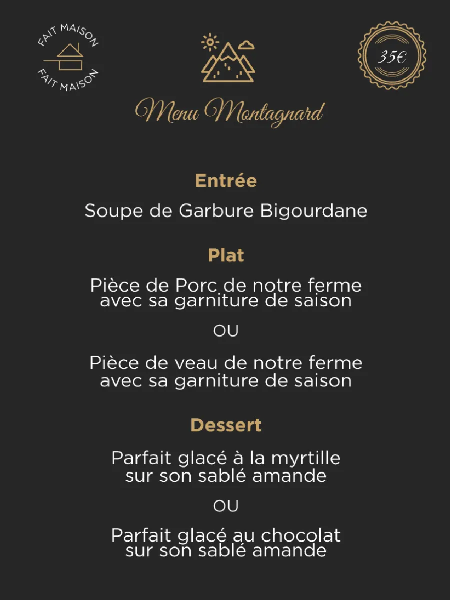 Menu Montagnard 2024