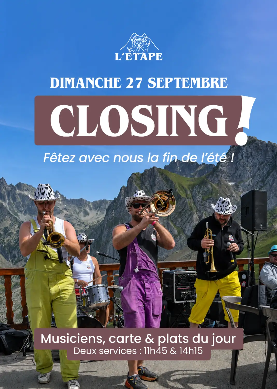 Affiche fete fin été closing etape du berger 2026 Affiche fete fin été closing etape du berger 2026